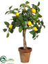 Silk Plants Direct Lemon Topiary - Yellow - Pack of 4
