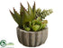 Silk Plants Direct Succulent Garden Arrangement - Green Burgundy - Pack of 6