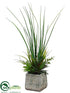 Silk Plants Direct Succulent, Grass Arrangement - Green Burgundy - Pack of 4