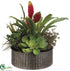 Silk Plants Direct Succulent Garden, Bromeliad - Green - Pack of 2