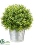 Silk Plants Direct Tea Leaf Ball Topiary - Green - Pack of 6