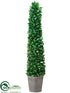 Silk Plants Direct Tea Leaf Cone Topiary - Green - Pack of 2