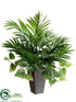 Silk Plants Direct Areca Palm, Pothos Arrangement - Green - Pack of 6