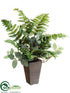 Silk Plants Direct Leather Fern, Fittonia - Green - Pack of 6