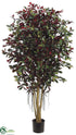 Silk Plants Direct Ficus Retusa Tree - Green Red - Pack of 2