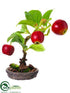 Silk Plants Direct Apple Bonsai Tree - Red - Pack of 4