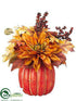 Silk Plants Direct Dahlia, Maple, Berry - Fall - Pack of 6