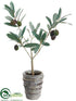 Silk Plants Direct Olive Topiary - Green Burgundy - Pack of 12