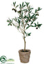 Silk Plants Direct Olive Topiary - Green Burgundy - Pack of 2