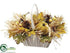 Silk Plants Direct Pumpkin, Maple Leaf, Straw - Green Cream - Pack of 2