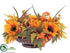 Silk Plants Direct Sunflower, Pumpkin - Yellow Orange - Pack of 2