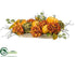 Silk Plants Direct Pumpkin, Hydrangea Centerpiece - Orange Green - Pack of 1