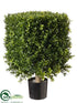 Silk Plants Direct Square Boxwood Topiary - Green Two Tone - Pack of 1