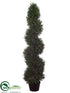 Silk Plants Direct Rosemary Spiral Topiary - Green - Pack of 1
