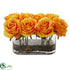 Silk Plants Direct Blooming Roses - Orange Yellow - Pack of 1