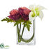 Silk Plants Direct Calla Lily and Artichoke - White Mauve - Pack of 1