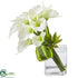 Silk Plants Direct Calla Lily & Succulent Bouquet - White - Pack of 1