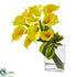 Silk Plants Direct Calla Lily & Succulent Bouquet - Yellow - Pack of 1
