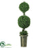 Silk Plants Direct Double Ball Leucodendron Topiary - Green - Pack of 1