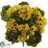 Silk Plants Direct Geranium Artificial Bush - Yellow - Pack of 4