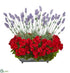 Silk Plants Direct Geranium and Lavender Artificial Plant - Red - Pack of 1