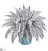 Silk Plants Direct Metallic Silver Boston Fern Artificial Plant - Pack of 1