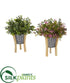Silk Plants Direct Eucalyptus and Sedum Artificial Plant in Tin Planter with Legs - Pack of 2