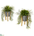 Silk Plants Direct Agave Succulent Artificial Plant in Tin Planter with Legs - Pack of 2