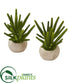Silk Plants Direct Finger Cactus Artificial Plant in Stone Planter - Pack of 2