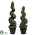 Silk Plants Direct Outdoor Boxwood Spiral Topiary - Green - Pack of 1