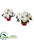 Silk Plants Direct Poinsettia Artificial Plant in Red Planter - Pack of 2