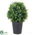 Silk Plants Direct Outdoor Basil Topiary - Green - Pack of 2