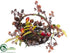 Silk Plants Direct Leaf, Cone, Rosehip Arrangement - Mustard Red - Pack of 6