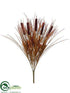 Silk Plants Direct Cattail Bush - Brown Dark - Pack of 12