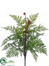 Silk Plants Direct Leather Fern Bush - Green - Pack of 8