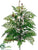 Leather Fern Bush - Green - Pack of 4