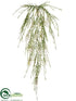 Silk Plants Direct Pencil Fern Hanging Bush - Green - Pack of 12