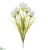 Silk Plants Direct Pompon Grass Bush - White - Pack of 12