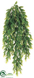Silk Plants Direct Flaming Grass Hanging Bush - Green - Pack of 12