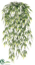 Silk Plants Direct Bamboo Leaf Hanging Bush - Green - Pack of 12