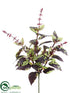 Silk Plants Direct Flowering Basil Bush - Plum Green - Pack of 12
