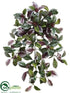 Silk Plants Direct Laurel Leaf Hanging Bush - Green Purple - Pack of 6