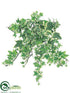 Silk Plants Direct Mini Ivy Vine Hanging Bush - Variegated Frosted - Pack of 12