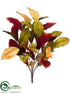 Silk Plants Direct Velvet Magnolia Leaf Bush - Olive Green Burgundy - Pack of 12