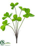 Silk Plants Direct Shamrock Leaf Bush - Green - Pack of 12