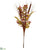 Eucalyptus, Cattail Grass, Faux Feather Bush - Green Burgundy - Pack of 6