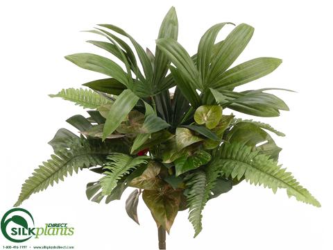 philodendron and ferns Silk Plants Direct Philodendron, Fern, Potato Leaf Bush - Green Two Tone