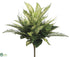 Silk Plants Direct Aglaonema, Fern, Grass Bush - Green Variegated - Pack of 6