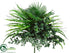 Silk Plants Direct Fan Palm Bush - Green - Pack of 4