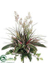 Silk Plants Direct Cordyline, Fern, Heather Bush - Green Pink - Pack of 12